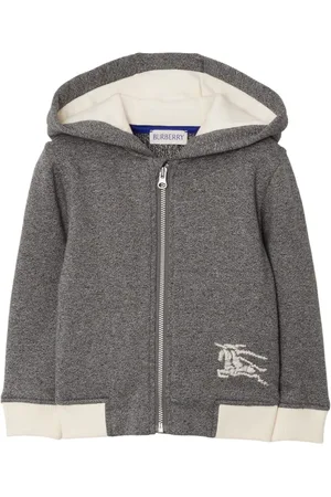 Burberry EKD logo-embroidered zipped hoodie