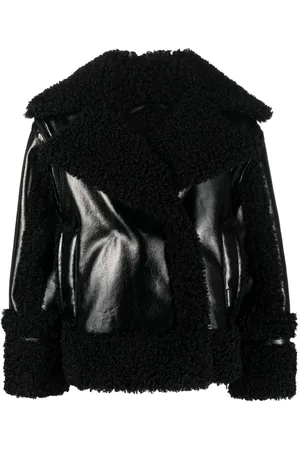 Karl Lagerfeld Notched-collar faux-shearling jacket