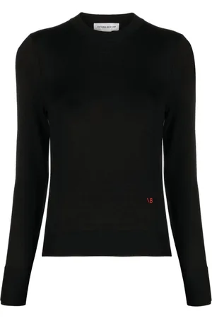 Victoria Beckham Logo-embroidered merino wool jumper