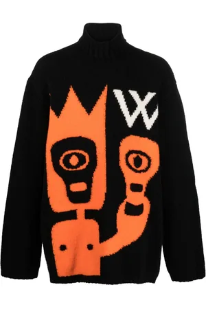 WALTER VAN BEIRENDONCK Skull intarsia-knit wool blend jumper