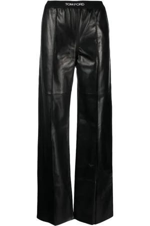 Tom Ford Logo-waistband leather trousers