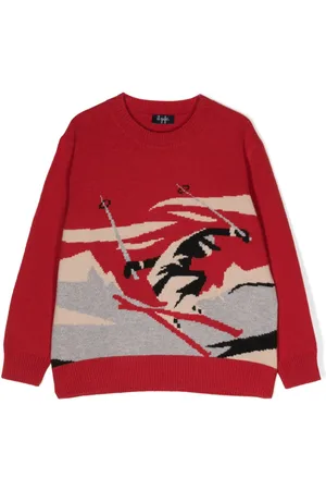 Il gufo Skier intarsia-knit virgin-wool jumper