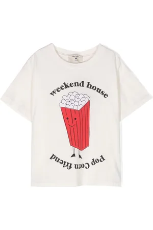 Weekend House Kids Popcorn logo-print cotton T-shirt