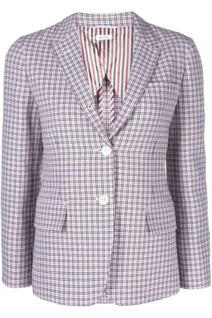 Thom Browne Check crepe single-breasted blazer