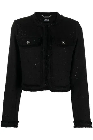 VERSACE Sequin-embellished tweed jacket