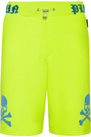 Philipp Plein Skull&Bones logo-embroidered shorts