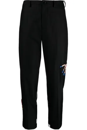 UNDERCOVER Embroidered mid-rise trousers