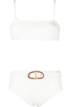 ZIMMERMANN Alight ribbed-knit bandeau bikini