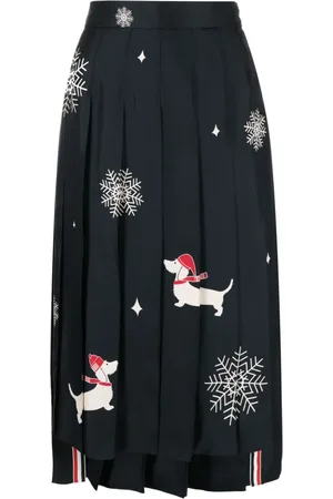 Thom Browne Graphic-print pleated skirt