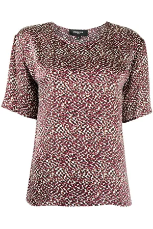 Paule Ka Reptile-print short-sleeve silk top