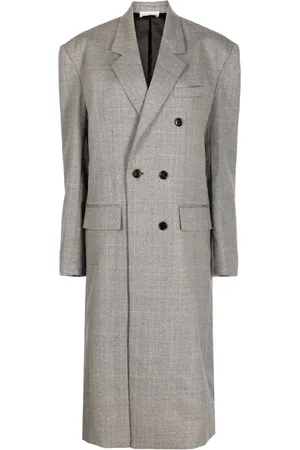 SYSTEM Check-pattern double-breasted wool coat