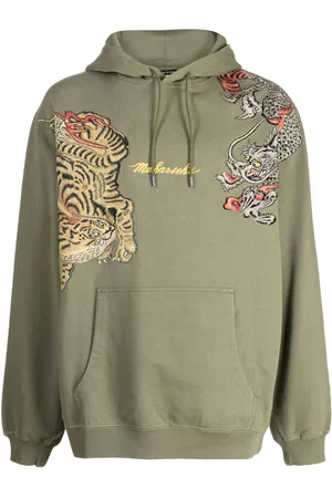 Maharishi Logo-embroidered cotton hoodie
