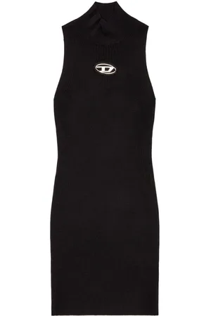 Diesel M-Onervax logo-plaque mock-neck dress