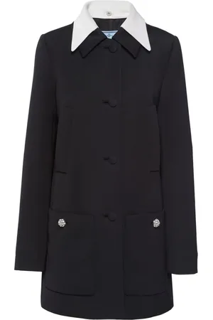 Prada Contrasting-collar single-breasted coat