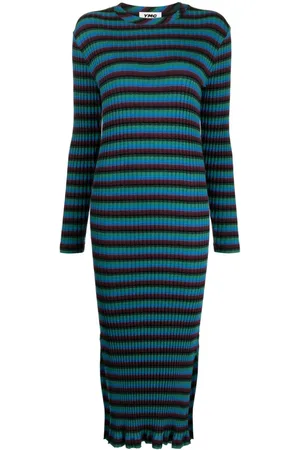 YMC Raindrops striped midi dress