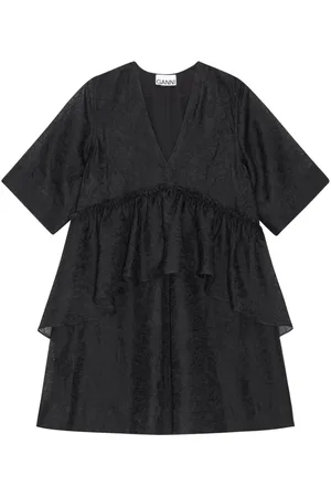 Ganni Crinkled georgette minidress