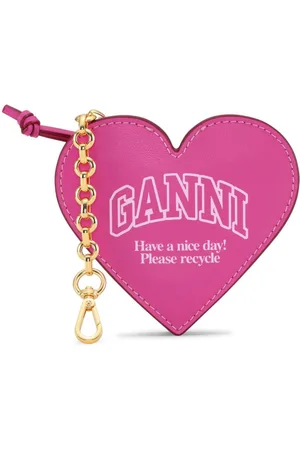 Ganni Funny Heart logo-print purse