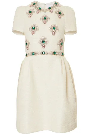 Carolina Herrera Crystal-embellished tweed minidress