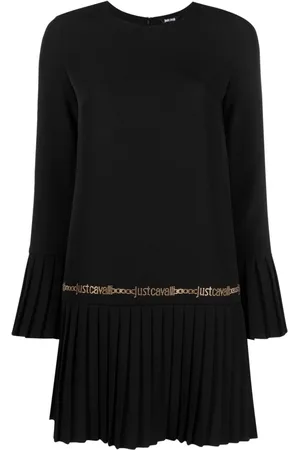 Roberto Cavalli Logo-studded pleat-detail minidress