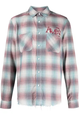 AMIRI Staggered-logo check-pattern shirt