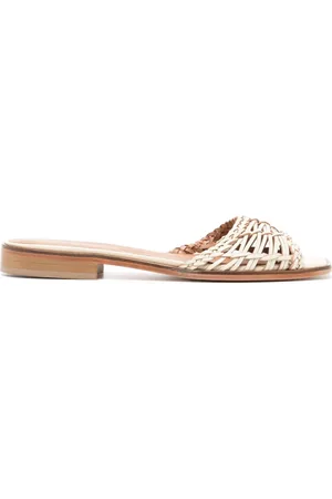 Staud Woven-strap flat leather sandals