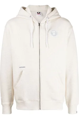 A Bathing Ape Logo-appliqué zipped hoodie