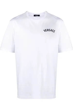 VERSACE Milano Stamp embroidered cotton T-shirt