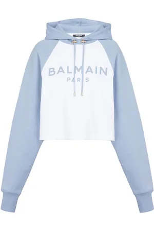 Balmain Logo-print cropped hoodie