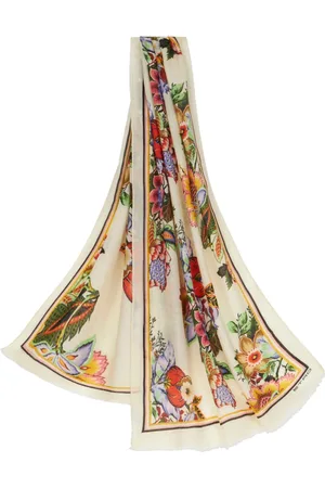 Etro Floral-print striped scarf