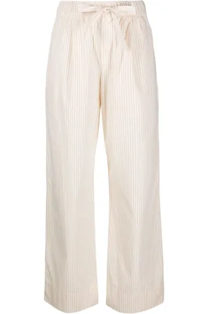 Tekla Stripe-pattern organic cotton trousers
