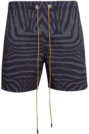 Rhude Zebra-print drawstring-waist swim shorts