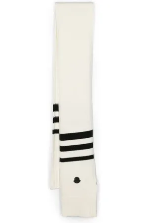 Moncler Logo-patch striped wool scarf