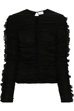 MAGDA BUTRYM Ruched silk-blend top