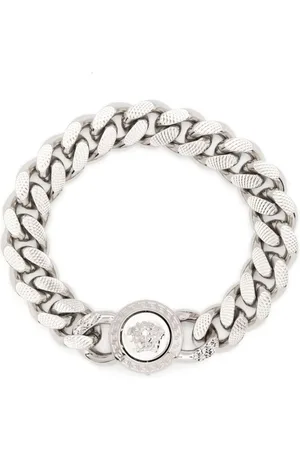 Versace Silver Herringbone Chain Bracelet