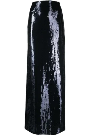 GALVAN Sequin-embellished straight maxi skirt