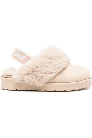 Moschino Logo-print suede slippers