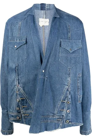 GREG LAUREN Asymmetric western denim jacket