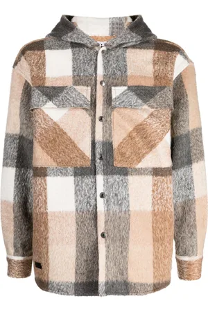 Izzue Reserved plaid-check hooded jacket