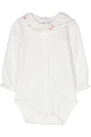 Tartine Et Chocolat Floral-embroidered cotton bodysuit
