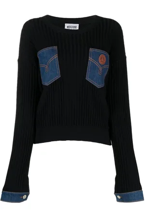 Moschino Patchwork ribbed jumper