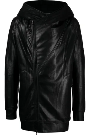 JULIUS Off-centre faux-leather jacket