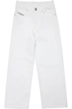 Diesel Logo-embroidered wide-leg jeans