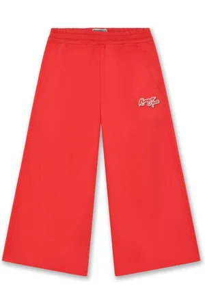 Kenzo Logo-appliqué cotton wide-leg trousers
