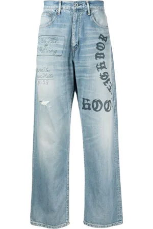 NEIGHBORHOOD Graphic-print straight-leg jeans
