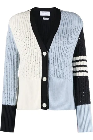 Thom Browne Colour-block virgin-wool cardigan