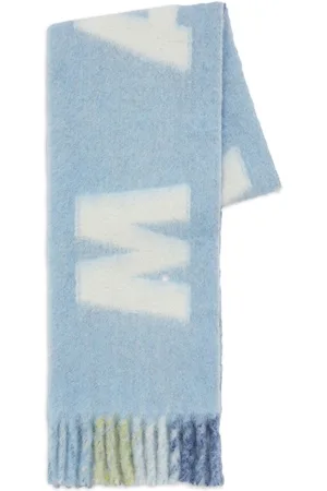 Marni Intarsia-logo fringed scarf
