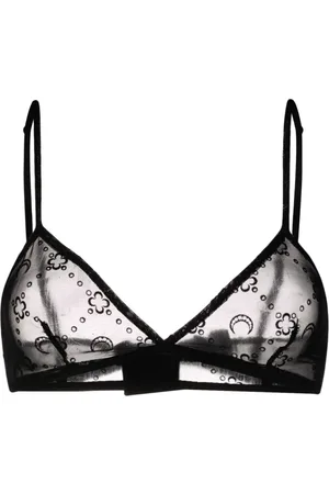 Marine Serre Moonogram glittered mesh bra