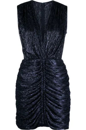 Costarellos Rampling metallic ruched minidress