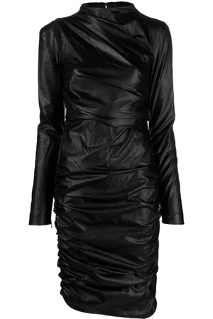 Tom Ford Faux-leather ruched dress