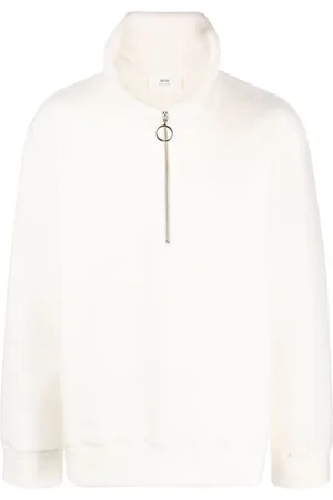 Ami Stand-up collar zip-up jumper